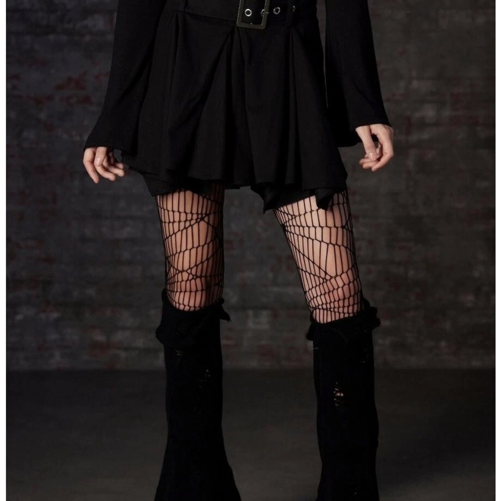 Social Collision Black Godet Skirt W/ Belt